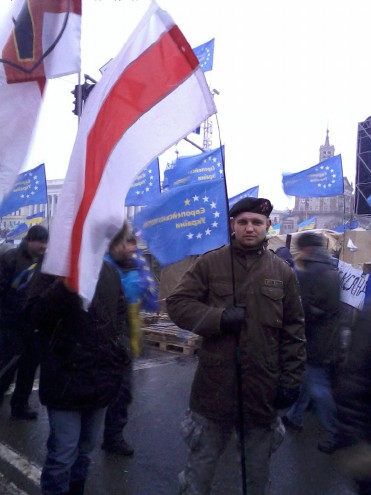 Image - A Ukrainian Belarusian activist at Euromaidan (Kyiv, 2014).