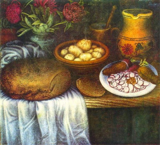 Image - Kateryna Bilokur: Still Life Breakfast (1950).