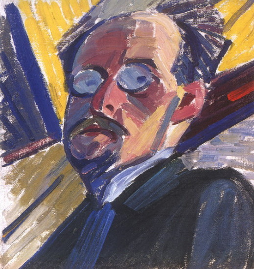 Image - Oleksander Bohomazov: Self-portrait (1914-15).