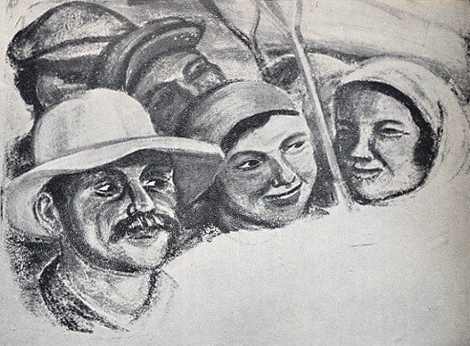 Image -- A detail of a mural painting by Mykhailo Boichuk.