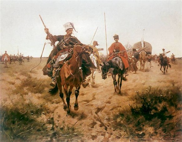 Image -- Jozef Brandt: A Camp of the Zaporozhian Cossacks.
