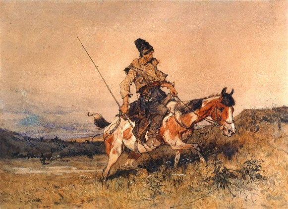 Image -- Jozef Brandt: A Cossack Rider.
