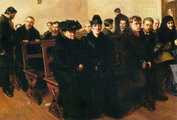 Image -- Yevhen Bukovetsky: In Court (1895).
