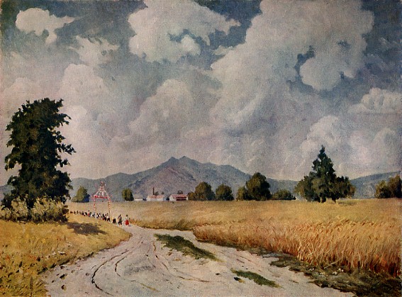 Image -- Mykola Burachek: Road to a Collective Farm (1938).