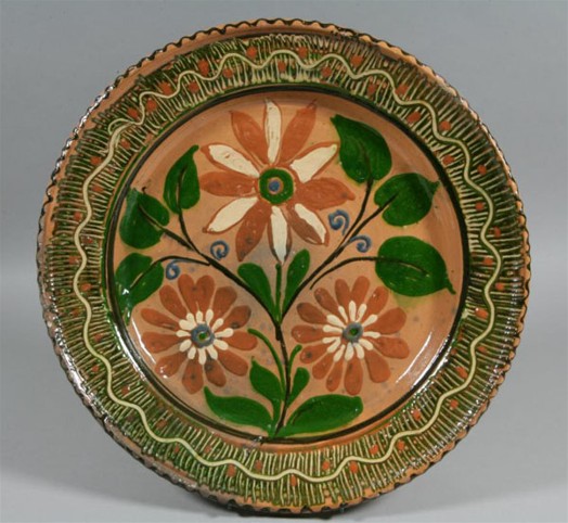 Image - Ceramic plate. Havrylo and Yavdokha Poshyvailo from Opishnia (Ivan Honchar Museum).