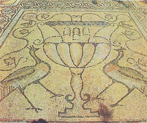 Image -- A floor mosaic with peacocks in Chersonese Taurica.