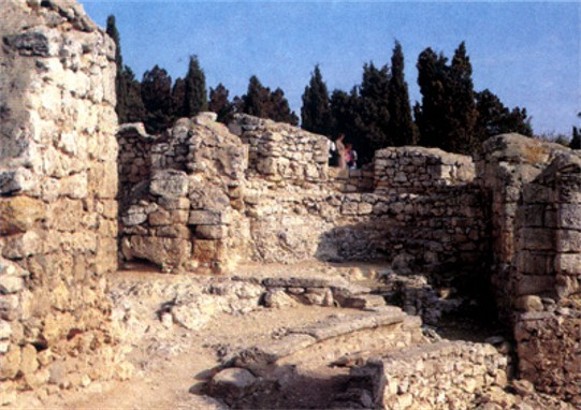 Image -- The temple ruins in Chersonese Taurica near Sevastopol in the Crimea.