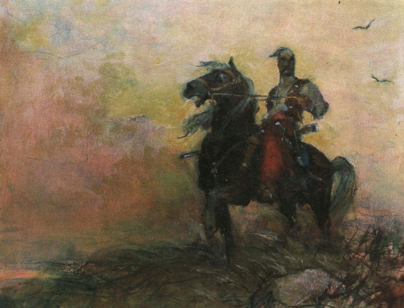 Image -- Mykhailo Derehus: A Cossack on Horse.