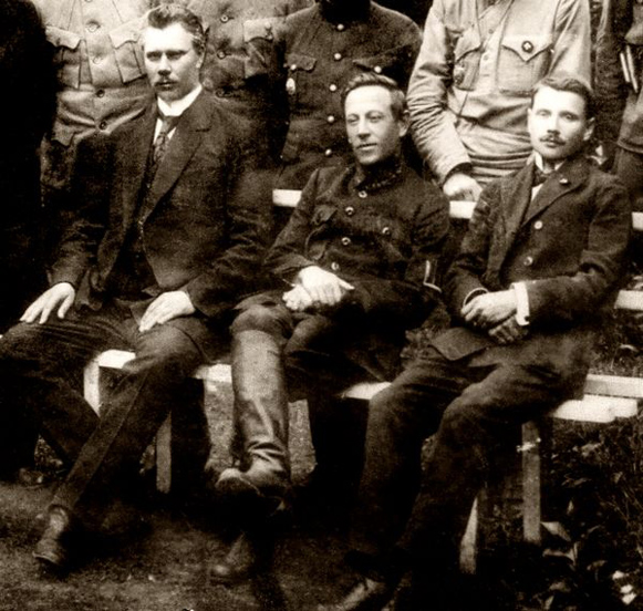 Image -- Fedir Shvets, Symon Petliura, and Andrii Makarenko (Kamianets-Podilskyi, 1919).