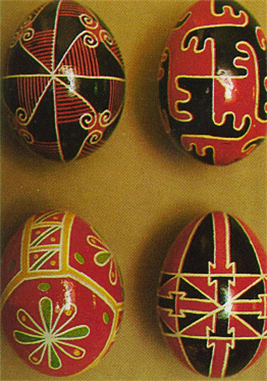 Image - Ukrainian Easter eggs (from left to right, top then bottom): Kyiv region, eastern Podilia, Odesa region, Kherson region.