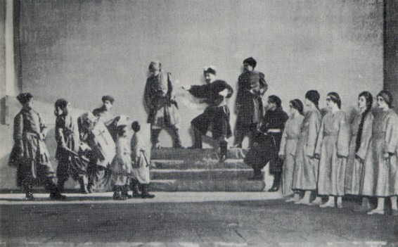 Image - Scene from Les Kurbas' production of Taras Shevchenko's Haidamaky at the First Shevchenko Theatre (1920).