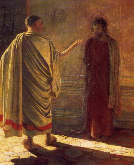 Image - Mykola Ge: What is Truth? Christ and Pilat (1890).