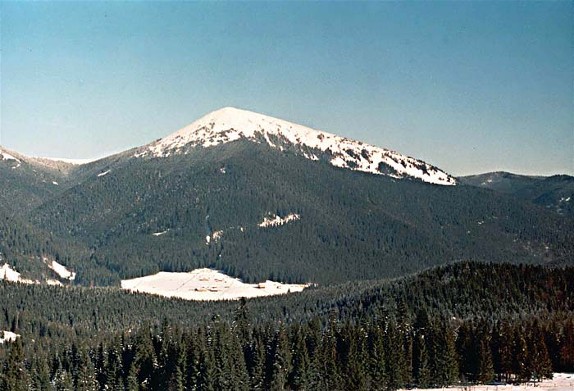 Image -- Mount Khomiak in the Gorgany Mountains.