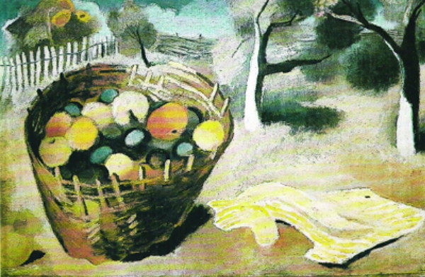 Image - Halyna Mazepa: Basket with Fruits (1937).