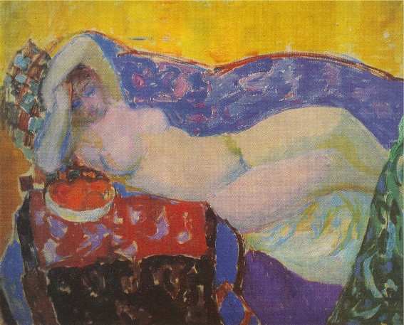 Image -- Mykola Hlushchenko: A Resting Woman (1973).