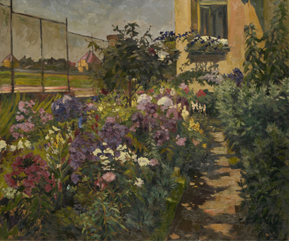 Image -- Pavlo Hromnytsky: Flower Bed in Bloom (1937).