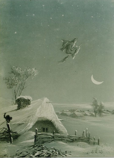 Image - An illustration to Nikolai Gogol's (Mykola Hohol's) short story Christmas Night.