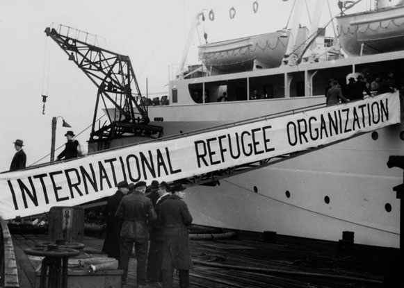 Image -- A ship carrying aid of the International Refugee Organization (1951).