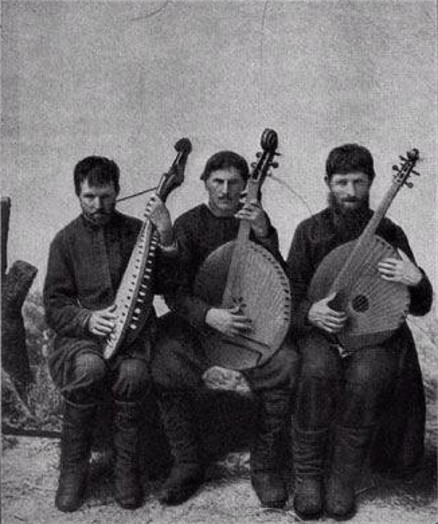Image -- Kobzars Mykhailo Kravchenko, Terentii Parkhomenko, and Petro Drevchenko.