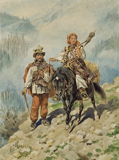 Image - Juliusz Kossak: Hutsuls Travelling (1892).