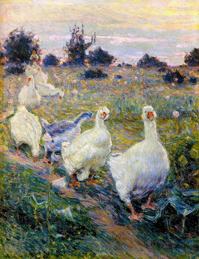 Image -- Kyriak Kostandi: Geese (1913).