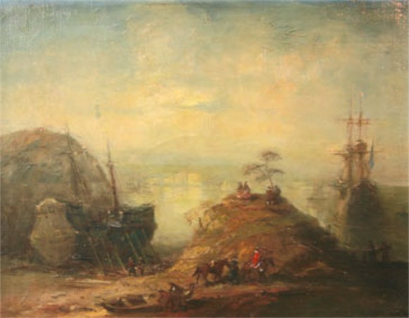 Image -- Boris Kriukow: Landscape with Ships.