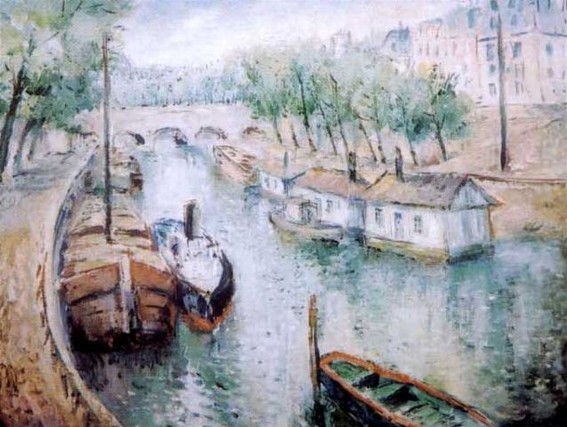 Image -- Mykola Krychevsky: On the Seine (1934).