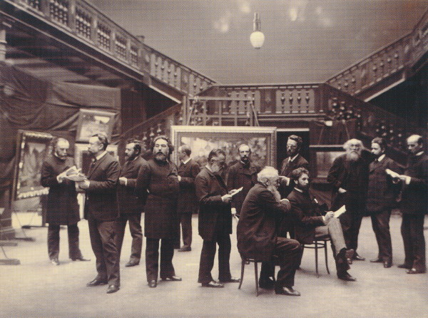 Image -- Arkhyp Kuindzhi and Mykola Ge among the Peredvizhniki (Saint Petersburg 1894).