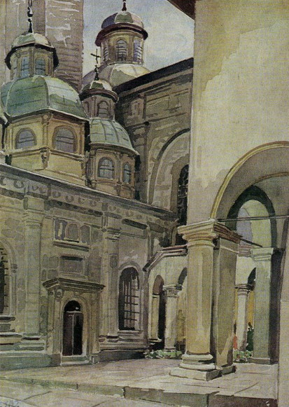 Image - Olena Kulchytska: Three Saints Chapel in Lviv (1934).