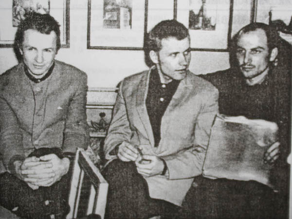Image - Poets of the Kyiv school: Vasyl Ruban, Viktor Kordun, and Mykola Vorobiov (1960s).