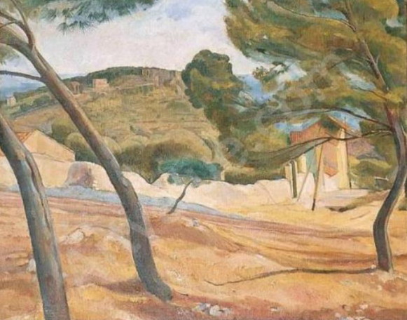 Image -- Sofiia Levytska: Mediterranean Landscape (1914).