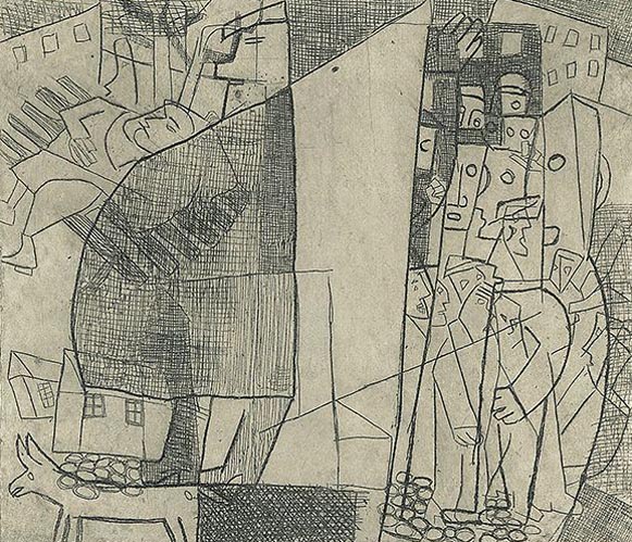 Image -- Leopold Levytsky: A Bourgeois on a Walk (1935).