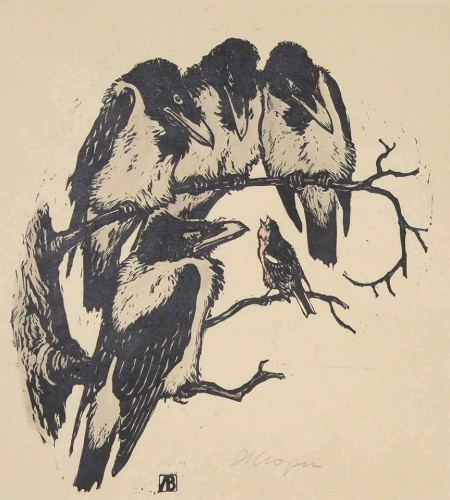 Image -- Valentyn Lytvynenko: The Jury (1945).