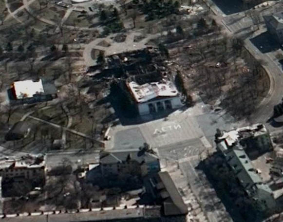 Image - The Mariupol theater (after Russian bombing in March 2022).