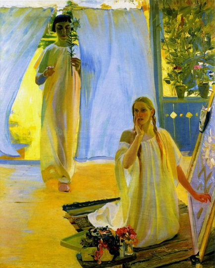 Image -- Oleksander Murashko: Annunciation (1907-8).