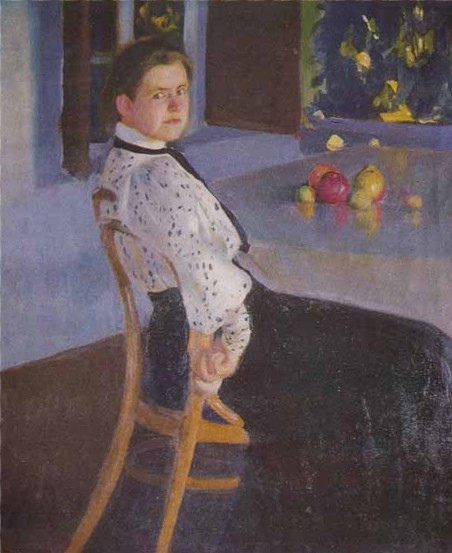 Image -- Oleksander Murashko: On a Terrace (1906).