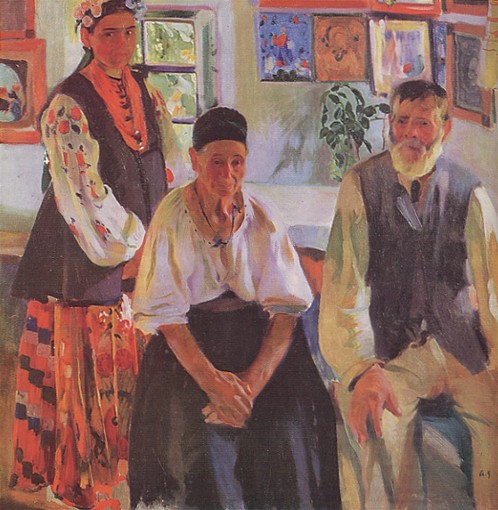 Image -- Oleksander Murashko: Peasant Family (1914).