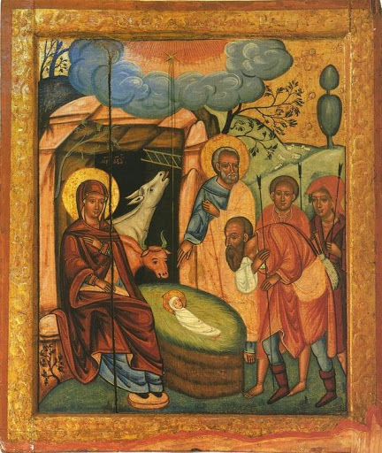 Image - An icon of the Nativity (17th century).