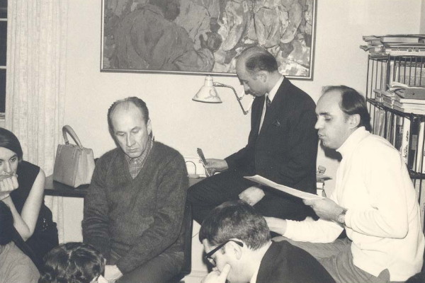 Image -- New York Group reading: Jurij Solovij, George Tarnawsky, Bohdan Boychuk.
