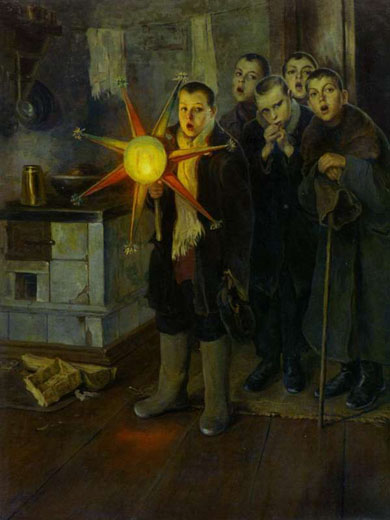 Image - Mykola Pymonenko: Carolers (1880s).