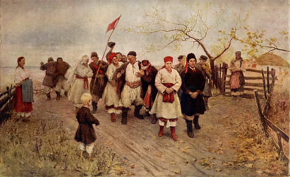 Image -- Mykola Pymonenko: Wedding (The Kiev Gubernia) (1891).