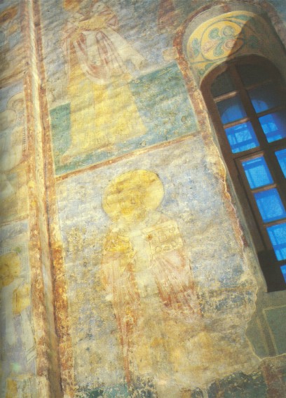 Image -- Saint Cyril's Church: Life of Saint Cyril of Alexandria fresco composition (fragment) (12th century).