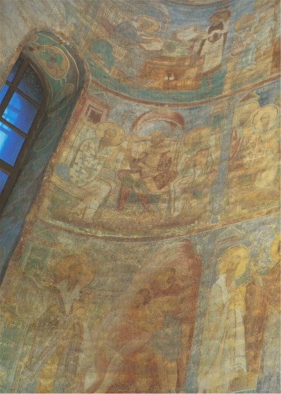 Image -- Saint Cyril's Church: Life of Saint Cyril of Alexandria fresco composition (fragment) (12th century).