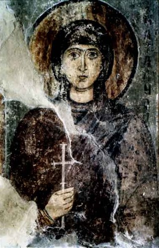 Image - Saint Sophia Cathedral frescos: Saint Nathalie.
