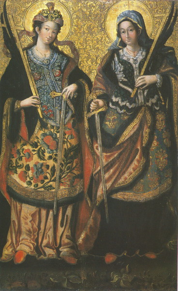 Image -- The 18th-century icon of Saints Anastatsia and Uliana the Martyrs (attributed to Hryhorii K. Levytsky).