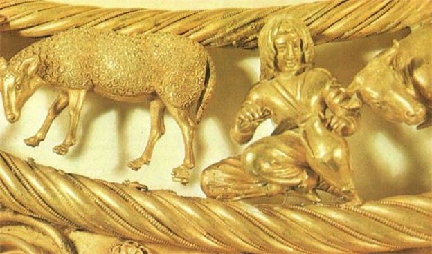 Image - A detail of a Scythian gold pectoral from the Tovsta Mohyla kurhan, 4th century BC (Museum of Historical Treasures of Ukraine).