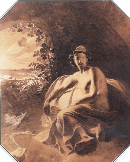 Image -- Taras Shevchenko: Telemachus on Calypso's Island (1856).