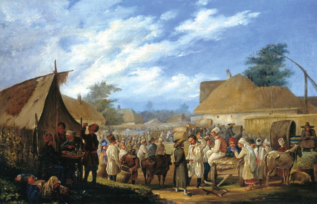 Image -- Vasilii Shternberg: Market in Ichnia (1836).