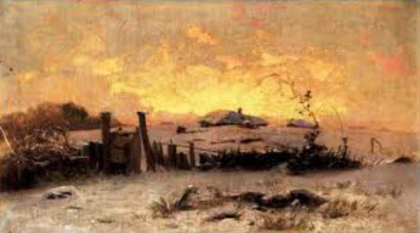 Image - Opanas Slastion: Winter Evening. Chernihiv Region (1885).