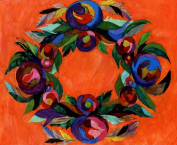 Image -- Hanna Sobachko-Shostak: Ukrainian Wreath (1918).